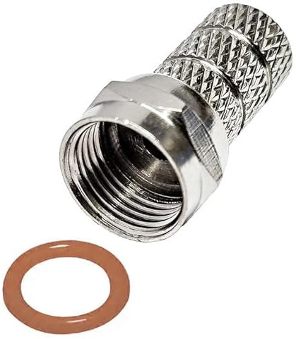 XMediasat 4 Stück - F-Stecker/F-Aufdrehstecker 5.0 mm mit Dichtring für Koaxial Kabel 120dB 130dB 135dB zum Empfang von FULL HD 3D Ultra HD 4K geeignet