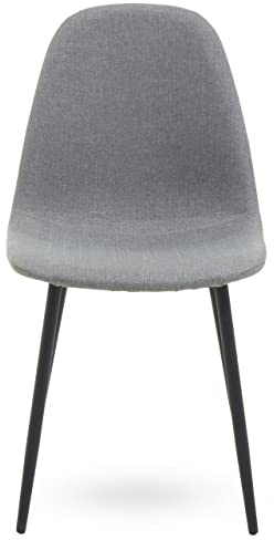 Premier Housewares Mink Fabric Dining Chair/Tapered Back Dining Chairs/Kitchen And Living Room/Grey Upholstery Dining Chairs Set Of 4/ Bedroom Chairs Dimensions W44 x D52 x H85cm.