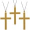 WEBEEDY 3 Stk Halskette Kreuz Gold Kreuz mit Kordel für Priester Bischof Nonne Pfarrer Accessoire Priesterkreuzen zum Verkleiden an Fasching,Mottoparty,Halloween Ostern Wanddekoration,12x17cm