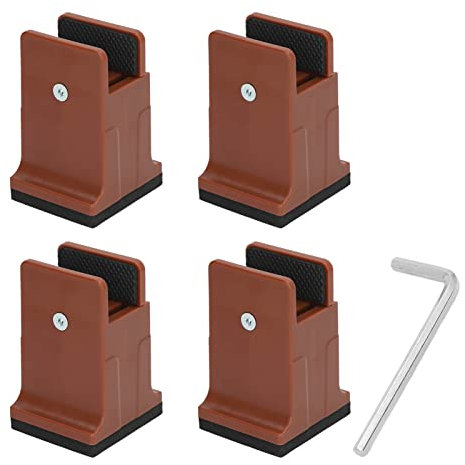 TOPINCN 4 supporti regolabili per mobili, gambe per mobili con morsetto a vite, in gomma, per mobili resistenti (marrone)