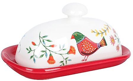 Cabilock 1 PC En Céramique Beurre Boîte Hermétique Cookie Conteneur Beurre Plateau Avec Couvercle Cookie Plateau Avec Couvercle Verre Fromage Couverture Fruits Apéritif Plaques Pour