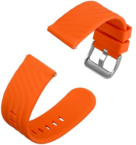 Anbeer Bracelets de Montre en Silicone 22mm, Sport Remplacement Bracelet en Caoutchouc à Libération Rapide pour Hommes Femme, Extra Long