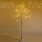 GYMAX Árbol de Navidad 120/150/180 cm, Abedul Iluminado con 48/72/96 Luces LED Blanco Cálido, Árbol de Navidad de PVC, Decoración Brillante para Navidad, Hogar (150 cm)
