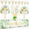 16 Geburtstag Deko, VICTERR Grün Gold Deko 16. Geburtstag Mädchen und Jungen Deko Set, Extra Lange Größe Happy 16th Birthday Banner Hintergrund 274×37cm, Girlande Wimpel Konfetti Luftballons