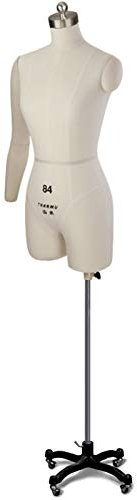 Schneiderpuppe zum Nähen, weibliche Schaufensterpuppe mit flexiblem Arm, stehender Schaufensterpuppen-Torso aus Styropor mit rollender Basis, für Schlafzimmer, Geschäfte, Studios (Farbe: Schwarz,