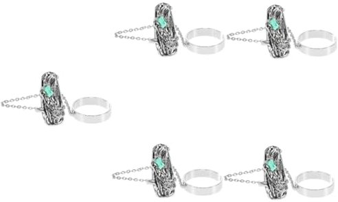 FRCOLOR 5pcs Fashion Nail Ring Fingertip Ring Chain for Women Nails Jewelry Accessory