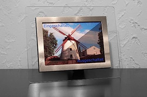 Luna24 simply great ideas... Pictronic Design Bilderrahmen, LED Hintergrundbeleuchtung, hinterleuchteter Fotorahmen, Wechselrahmen, Fotos 123 x 172mm, Farbe: silber, Rahmen Glass - Metall