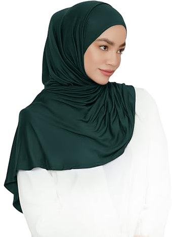 Lina & Lily Damen Instant Hijab Kopftuch Ready-To-Wear Modal Jersey (Dunkelgrün)