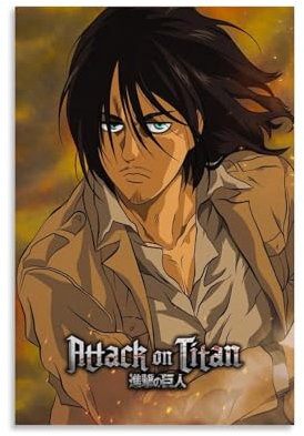 MNABSO Comics Attack on Titan Main Character Eren Yeager Art Poster Dekorative Malerei Leinwand Wandkunst Wohnzimmer Poster Schlafzimmer Malerei 08x12inch(20x30cm)