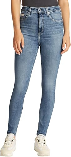 Calvin Klein Damen Jeans Hose Super Skinny Ankle High Waist, Blau (Denim Light), 31W
