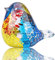 HDCRYSTALGIFTS Figurine d'oiseau en verre soufflé faite à la main - Poids en papier - Cadeau de Noël ou d'anniversaire - Décoration de table