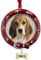 LARAINE Weihnachtsbaumschmuck - dekorative hängende 2024 Urlaub Keepsake Geschenk Anhänger mit 2,5 Zoll Fotorahmen Einsatz für Bild von Haustier (Hund Rot (2024))