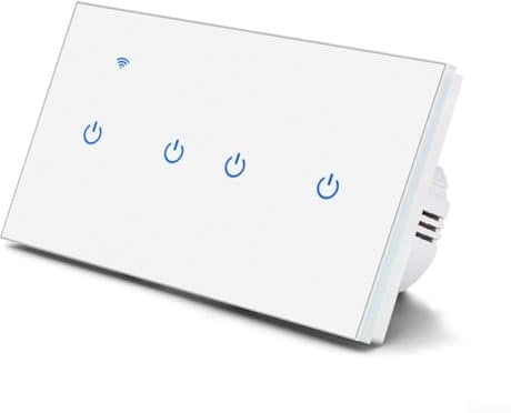 WiFi RF Smart Light Dimmer Switch Stable And Reliable Connection WiFi Touch Switch For Smart Home European Version(4 Gang-White)