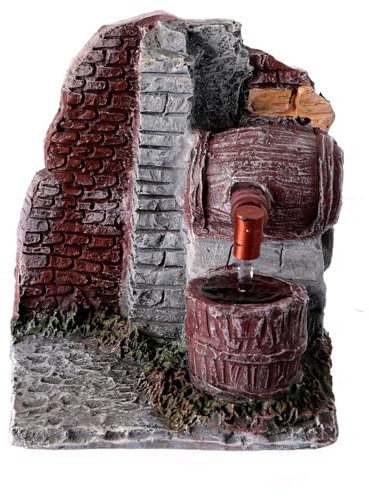 Fontana elettrica Botte presepe per statuine 8 cm 15X10X15 cm