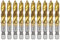 sourcing map Lot de 10 forets combinés et tarauds métriques M8 x 1,25, filetage 6,35 mm, tige hexagonale revêtue de titane, tarauds à vis 4341 en acier rapide
