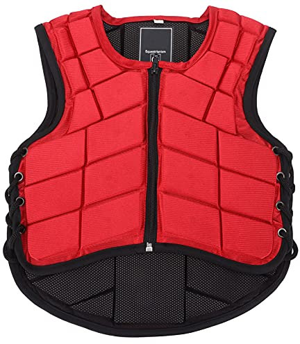 Kinder-Reitweste, Professionelle Sicherheits-Reitweste Mit Eva-Polsterung Stoßdämpfende Reitschutzweste für Jungen Und Mädchen (CS)