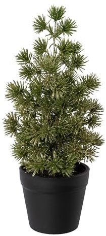 CREATIV green künstliches Japanisches Tannenbäumchen im Topf mit Gold-Glitter 21,5 cm I weihnachtlicher Tannenbaum im Topf I Festliche Weihnachtsdeko I Weihnachtsbäumchen mit Glitzer