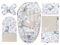 Lantigo Set für Neugeborene 6-teiliges Babynest Baumwolle mit Samt Baby Nestchen 95×55 cm inkl. Baby Kissen, Babydecke, Babyhörnchen, Erstausstattung Neugeborene Safari Cappucino