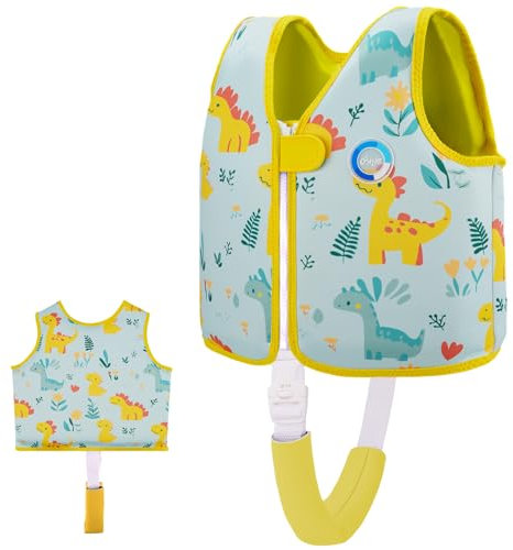 Chaleco de natación OSHYLE para niños pequeños, Chaleco Flotante con Correa de Seguridad, Ayuda a la flotabilidad (AI-DIN, S(1-3))