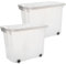 2friends 2er Set Aufbewahrungsbox mit Deckel Groß 60 Liter – Stapelbare Plastikboxen für Büro, Küche, Garage & Kinderzimmer, Praktische Kisten mit Clip-Verschlüssen, Lüftungsklappen, Made in EU