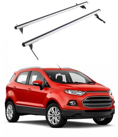 OMAC Heavy Duty Dachträger Querträger kompatibel mit Ford Ecosport II 2014-2023 – 2 Stangen – Aluminium Silber