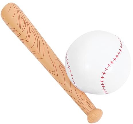 EXAOMBLE Aufblasbarer Baseballschläger Satz Holzoptik PVC 80cm Sport Jubelstab Kinder Partyspiele