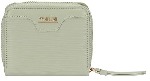 THUN - Portafoglio piccolo, verde- ecopelle - Collezione Sempre con me - 11 x 3.5 x 9.5 cm