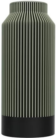 Ebenkunst | Vase Kontura | Vasen Set - Blumenvase Modern - Grün - 3D Gedruckt mit Hochwertigem Bio-PLA - 25 cm Hoch - wasserdichte & spülmaschinenfeste große Vase für Schnittblumen und Trockenblumen