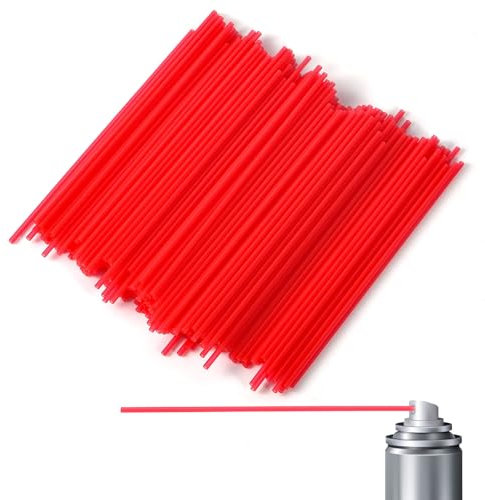 200pcs Spray Can Straws, 4.72in Long Red PP Material Aerosol Spray Can Replacement Straws Tips Extension Tubes for Paint Cleaner Lubricant Oil Narrow Space