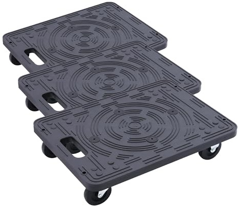 Maxworks 80854 Polypropylene Dolly, Black-200-lb Capacity (Pack of 3)