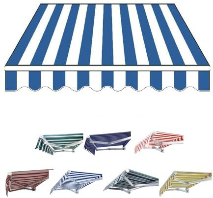 GFYHTN Einziehbare Klemmmarkise-Ersatzstoff, Balkon Markisenbespannung, wasserdichte Polyester Markisenstoff Sonnenschutz(B,6.5x5ft/200x150cm)