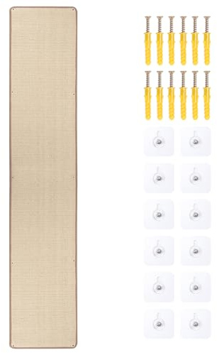 Novelfun 1 Stück Sisal Kratzmatte 40x200CM Kratzschutz für Sofa Wand Möbel | Natürlicher Sisal, rutschfeste Gummiunterseite, schützt Wände, Sofa und Möbel, einfach absaugen und abwischen