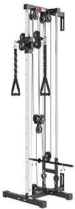 XS Sports Cable Pulley Crossover Machine - Home Gym Adjustable Dual Pulley wall mounted system, Functional Trainer