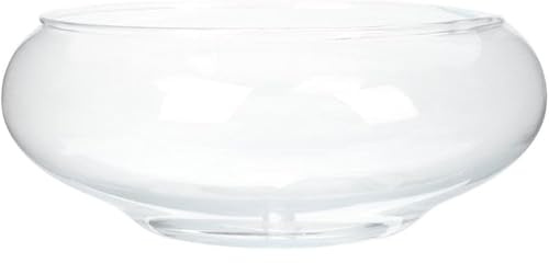 Xweptuy Macetero Lotus Bowl, Cuenco Redondo de Flor de Loto de 6 Pulgadas, Lirio de Agua Transparente, Vidrio Decorativo para Flores, Plantas hidropónicas suculentas, Peces, decoración del hogar