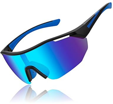 MELLIEX Fahrradbrille Herren, Schnelle Brille Damen Polarisiert UV400 Sportbrille Ultraleicht Outdoor Sport Sonnenbrille für MTB Rennrad Radfahren Laufen