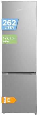 Comfee' 262L Refrigerador Combinado, Low Frost, Acero Inoxidable | Gran Capacidad (197L + 65L), Altura 177,3 cm, Bajo Ruido 39 dB, Iluminación LED, Temperatura Ajustable