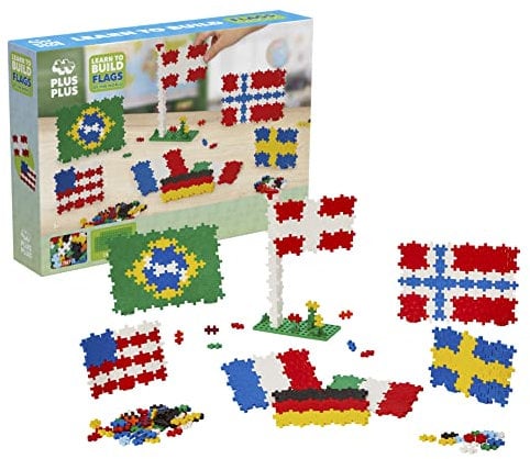 PLUS PLUS - Kit découverte Drapeaux du monde de 700 pièces - Jeu de construction - PP3932