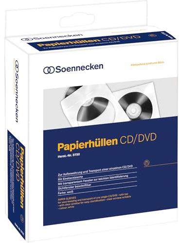 SOENNECKEN CD/ DVD-PAPIERHUELLE 1CD, 3750
