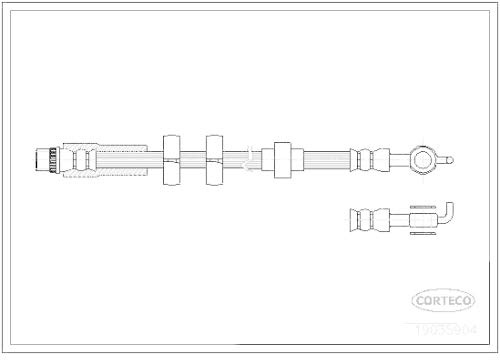 Corteco 19035904 Bremsschlauch vorne | 19035904 Kompatibel mit 607 (9D, 9U)