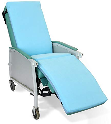 NYOrtho METRIS Comfort Seat 72x19 - Gel-Infused Visco Foam Geri-Chair Cushion - Reversible Fluid-Resistant Cover - Dual-Chamber Gel Pod - Quick-Release Buckles - CA117 Compliant - Made in USA