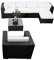 Polyrattan Lounge Set XXXL Balkon erweiterbar - Eck Lounge Set Polyrattan - schwarz - Gartenmöbel Lounge Möbel Eck Set XXXL - Gartenlounge Set + Lounge Sessel + Loungeecke + Hocker + Tisch + Kissen