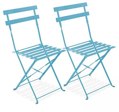 Oviala Set mit 2 Klappstühlen, Stahl, Blau