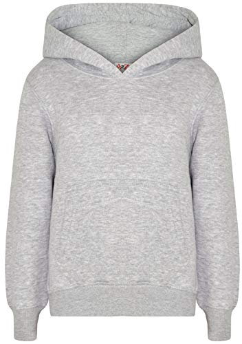 A2Z 4 Kids Girls Boys Plain Sweatshirt Tie Dye Pullover - Plain Sweat Hoodie Grey 7-8