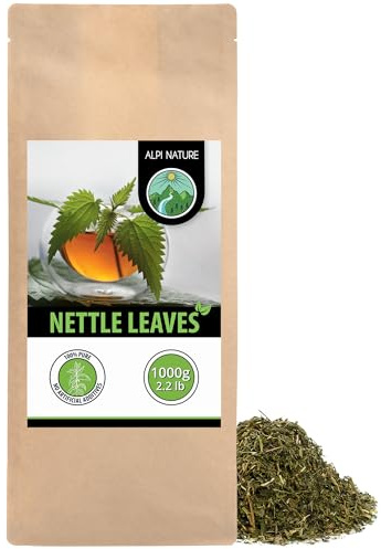 Alpi Nature Ortie Tisane 1kg, Feuilles d'Ortie Séchées et Coupées pour Thé, Urtica dioica