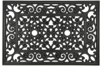 deco-mat Fußmatte Außen & Innen Schwarz 40x60 cm | rutschfeste Türmatte Schmutzfangmatte