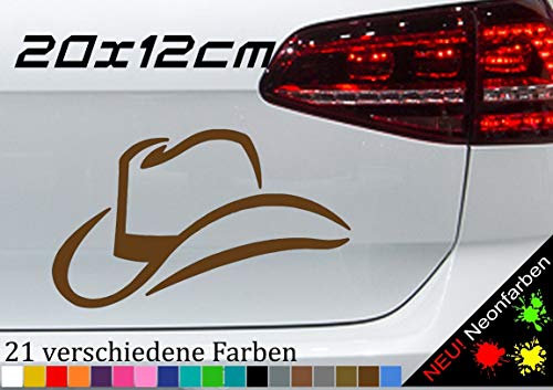 Aufkleber Cowboy Hut 20x12cm Cowgirl Farm Sticker Horse Western Indianer Hat JDM in 21 Farben