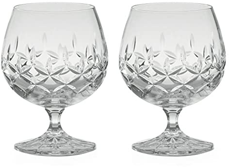 Set of 2 Dorchester Brandy Glasses Fully Cut