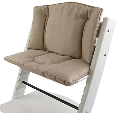 BambiniWelt by Rafael K. Ersatzbezug [Bezug Sitzkissen Kissen-Set] Sitzverkleinerer kompatibel mit Stokke Tripp Trapp für Hochstuhl-Kinderstuhl Mod. 1 (meliert beige)