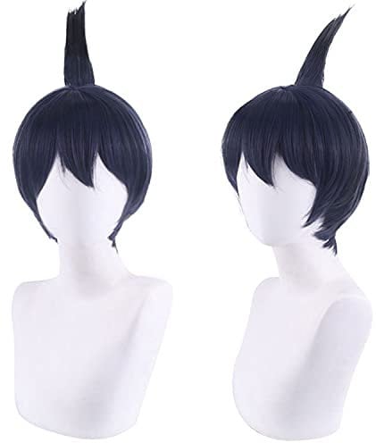 Wig for cospaly fake power saw man chain saw man Hayakawa Akihiragawa blue black