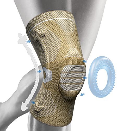 NEENCA Professional Knee Support, Compression Knee Sleeve with Patella Gel Pad & Side Stabilizers, Knee Support for Pain Relief, Knee Brace for Running, Workout, Arthritis, Joint Recovery